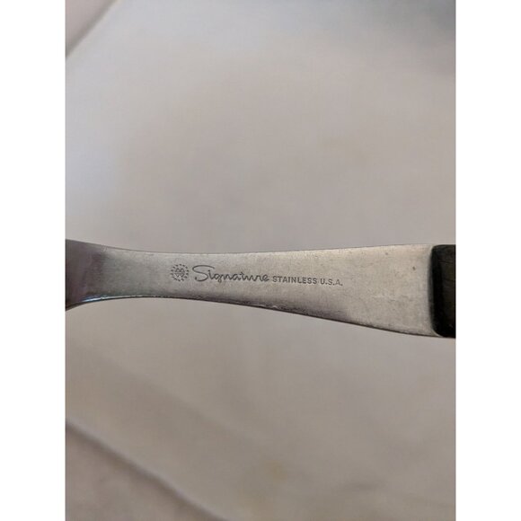 Vintage Signature Meat Fork 11 3/4" Wood Handle Stainless Steel USA - Picture 7 of 9
